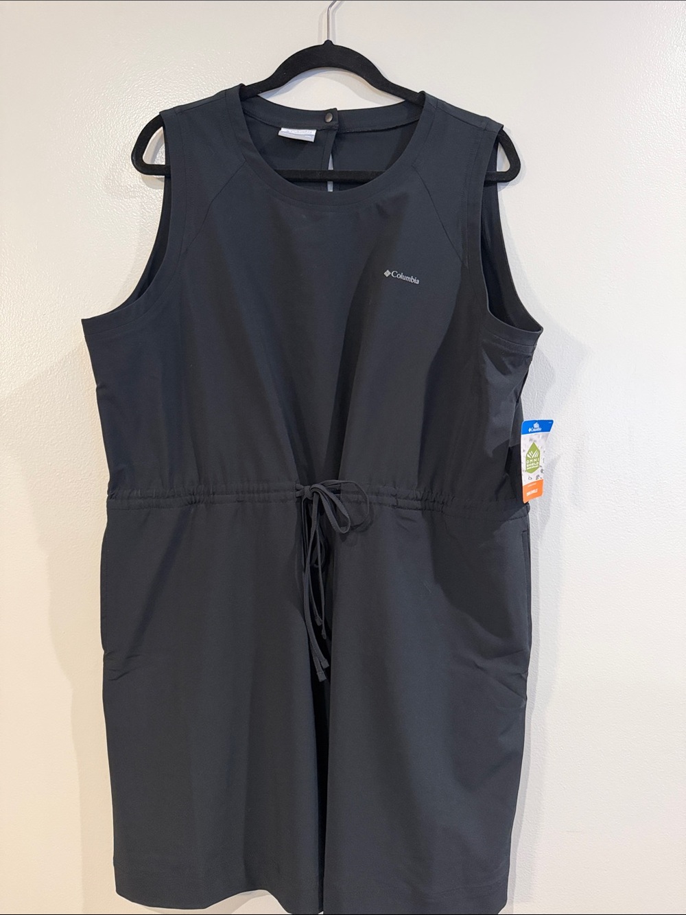Columbia Black Sleeveless Drawstring One-Piece